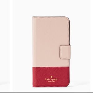 Kate spade leather wrap folio iPhone X case